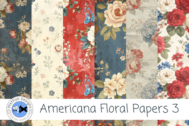 Americana Floral Papers 3