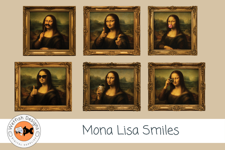 Mona Lisa Smiles PNG Pop Art Clipart
