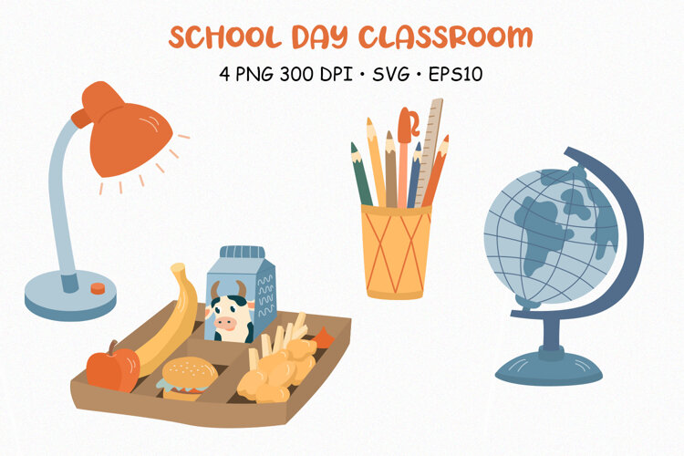 School Day Classroom lllustartions example image 1