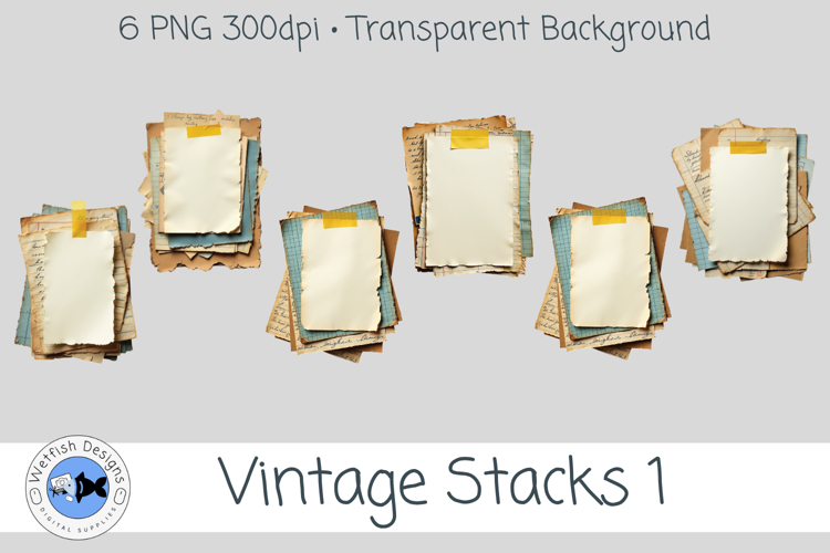 PNG Vintage Stacks 1 example image 1