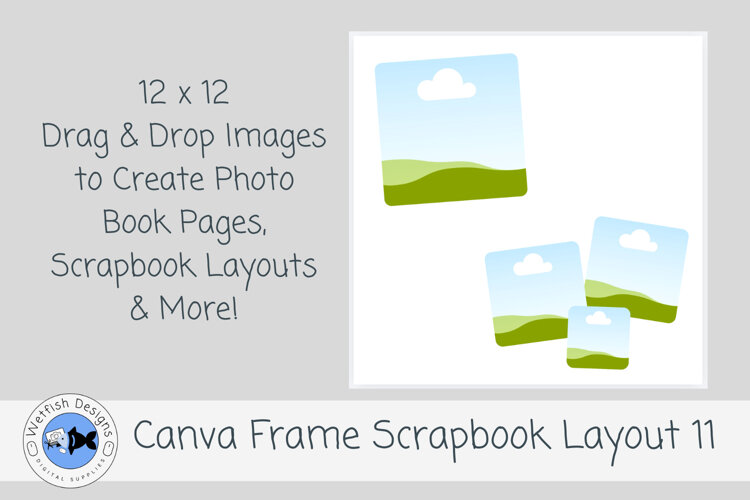 Canva Frame Scrapbook Layout 11 12x12 Photo Template example image 1