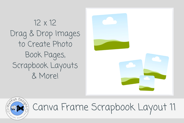 Canva Frame Scrapbook Layout 11 12x12 Photo Template