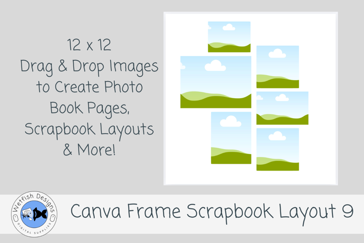 Canva Frame Scrapbook Layout 9 12x12 Photo Template