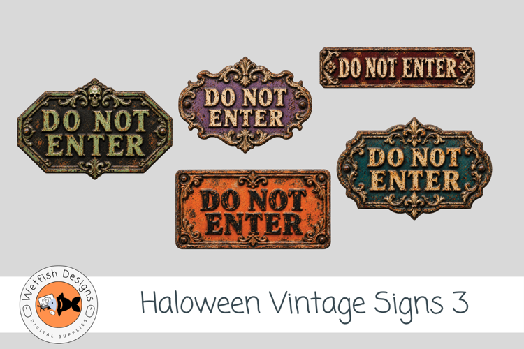 Vintage Halloween Vintage PNG Clipart Signs 3