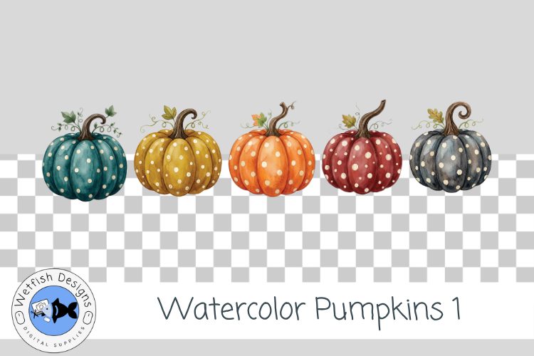 Watercolor Pumpkins 1 Fall & Halloween Clipart