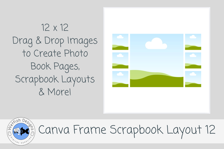 Canva Frame Scrapbook Layout 12 12x12 Photo Template
