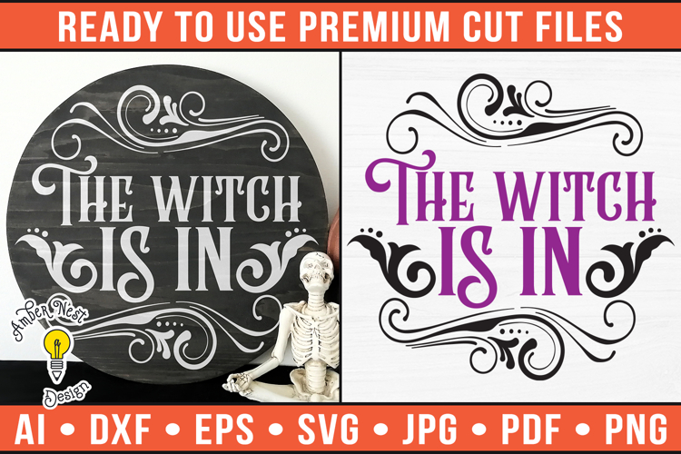 The witch is in | Halloween Round Sign