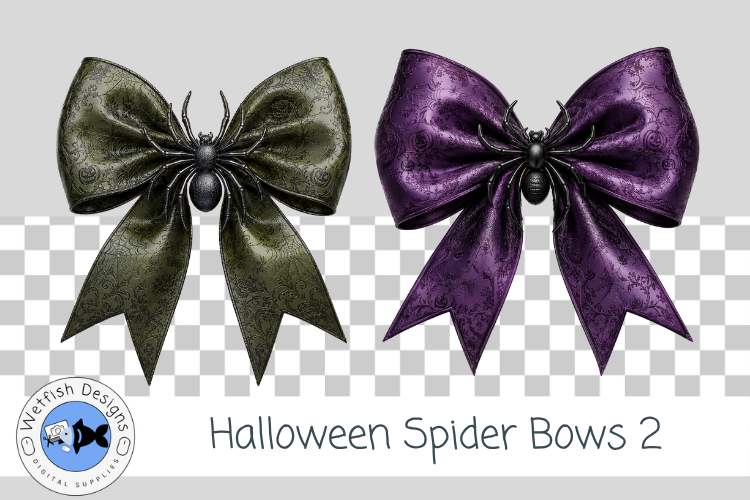 Halloween PNG Spider Bows 2