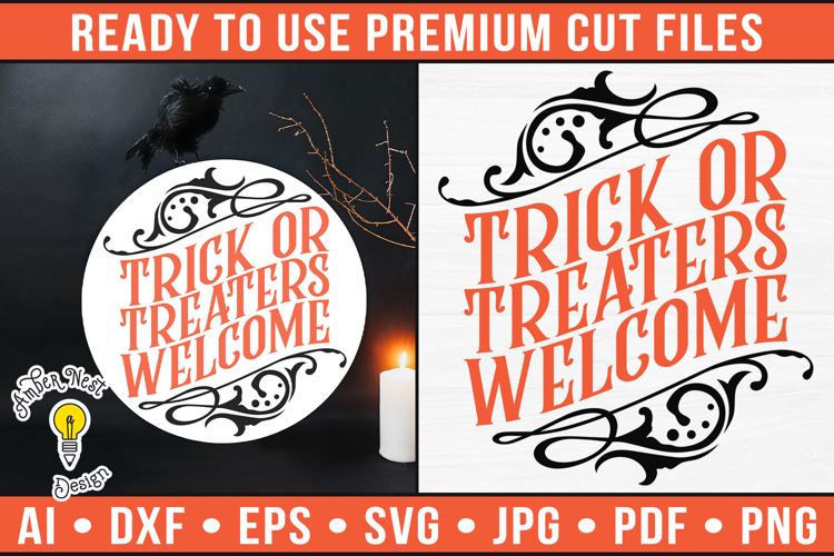 Trick or Treaters Welcome | Halloween Round Sign