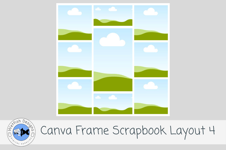 Canva Frame Scrapbook Layout 4 12x12 Photo Template example image 1