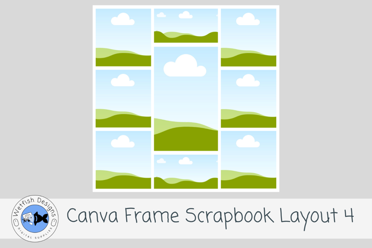Canva Frame Scrapbook Layout 4 12x12 Photo Template
