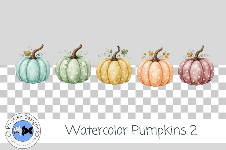 Watercolor Pumpkins 2 Fall & Halloween Clipart