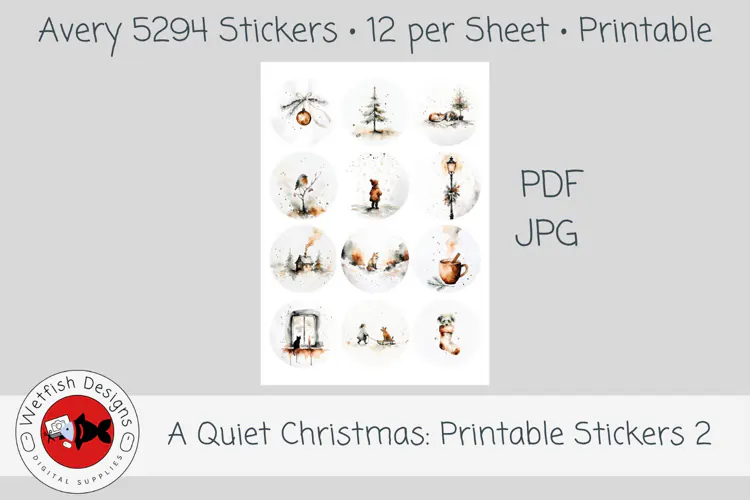 A Quiet Christmas Printable Stickers 2