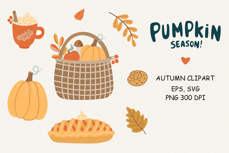Pumpkin Season Clipart PNG and Vector Files