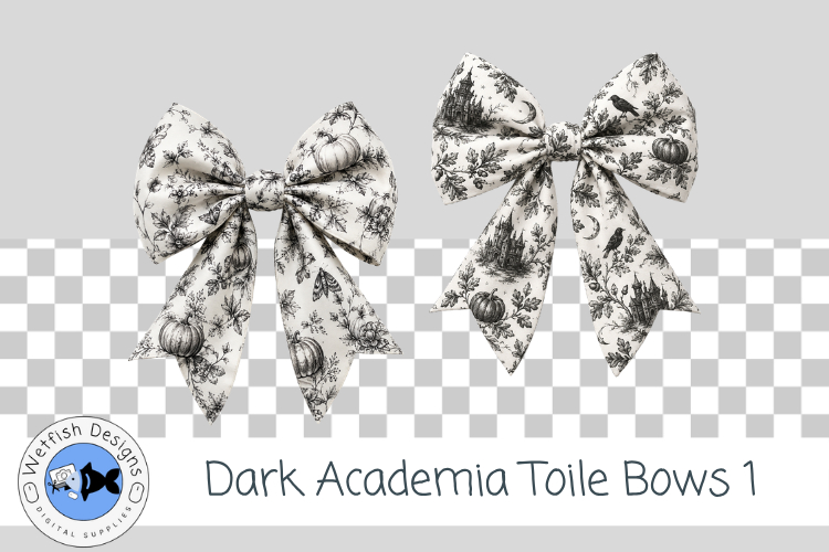 Dark Academia Toile Bows 1