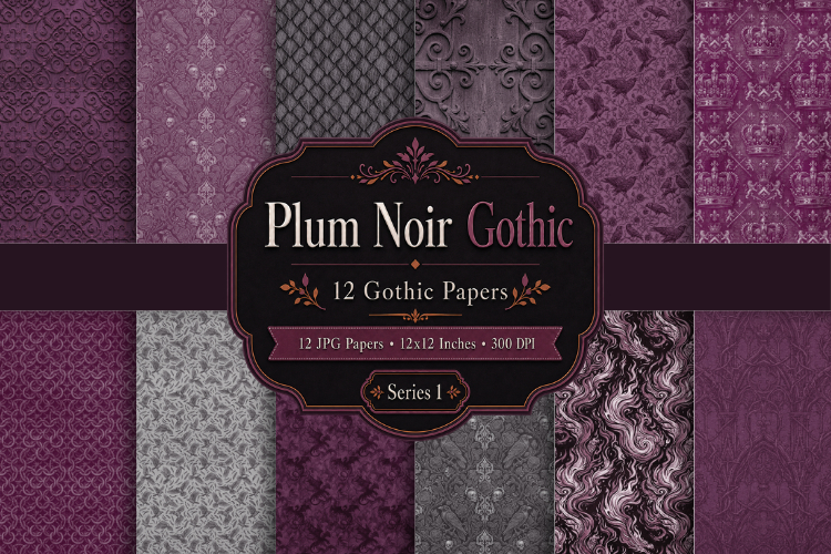 Plum Noir Gothic Papers 1