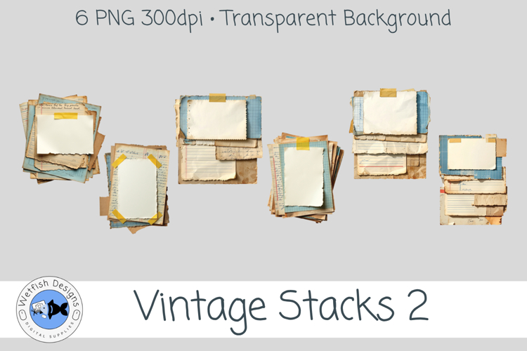 PNG Vintage Stacks 2 example image 1