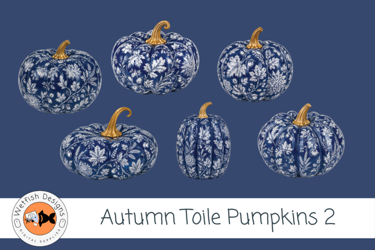 Fall Autumn PNG Toile Pumpkins 2