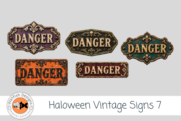 Vintage Halloween Vintage PNG Clipart Signs 7
