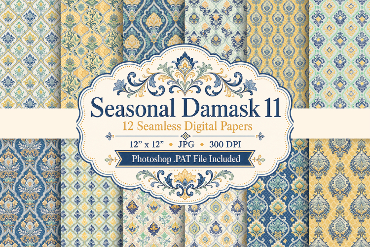 Seasonal Damask Papers & Patterns 11