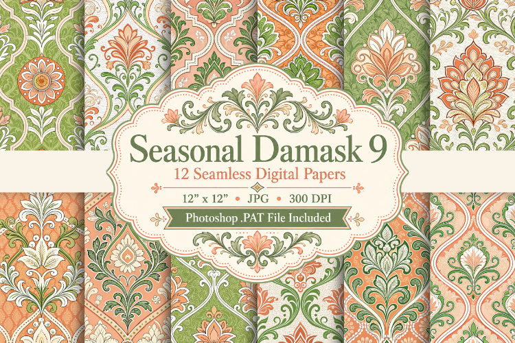 Seasonal Damask Papers & Patterns 9