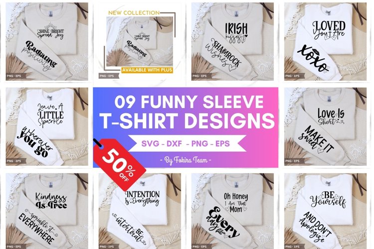 Funny Sleeve T-shirt Designs SVG Bundle, Sleeve T-shirt