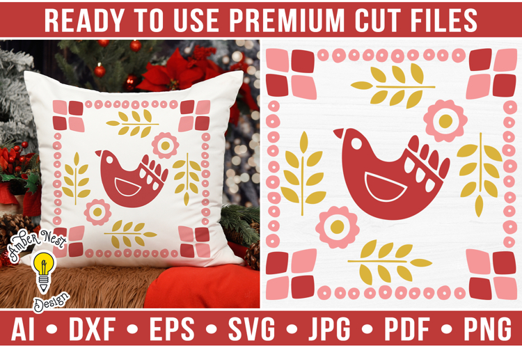 Scandinavian Christmas Bird | Christmas SVG