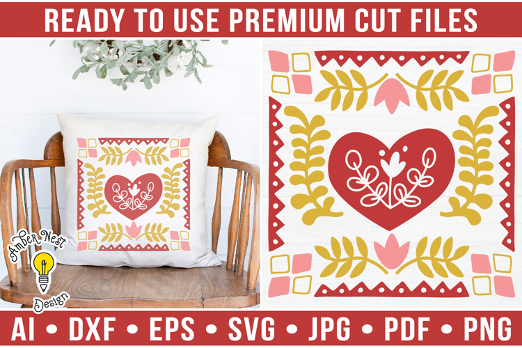 Scandinavian Christmas Heart | Christmas SVG