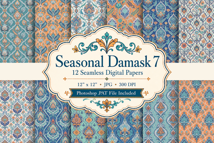 Seasonal Damask Papers & Patterns 7