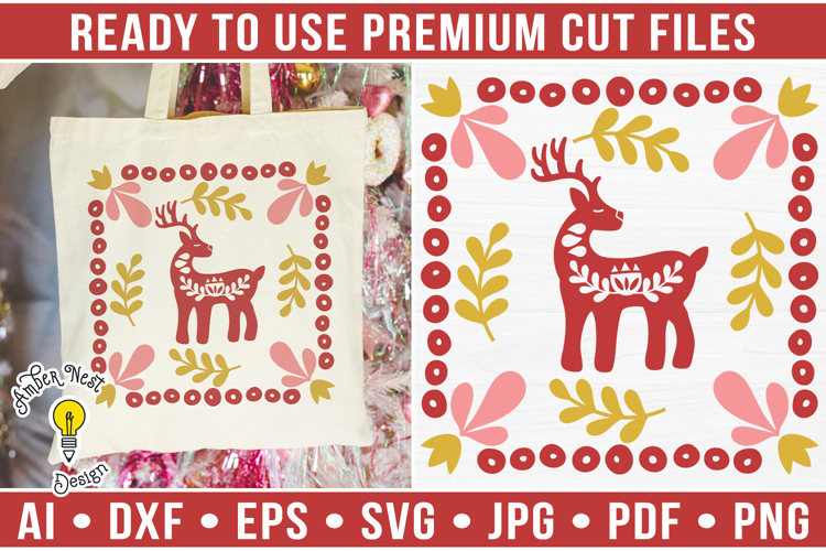 Scandinavian Christmas Deer | Christmas SVG