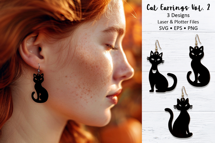 Cat Earrings Vol. 2 for Plotter and Laser