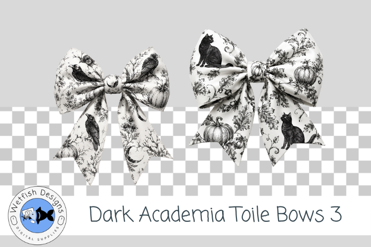 Dark Academia Toile Bows 3