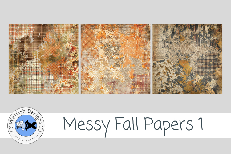 Messy Fall Papers 1 Distressed Autumn Backgrounds