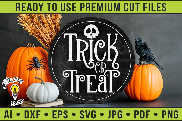 Trick or treat | Halloween Round Ornament Sign