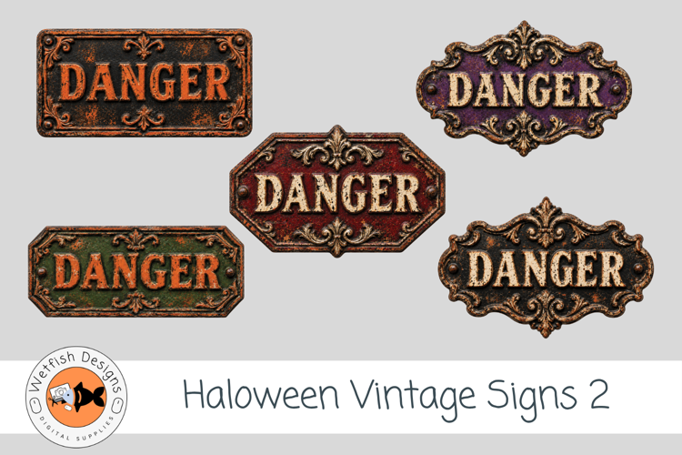 Vintage Halloween Vintage PNG Clipart Signs 2
