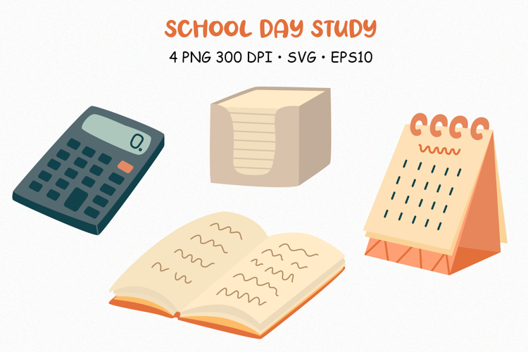School Day Study Clipart Illustrations