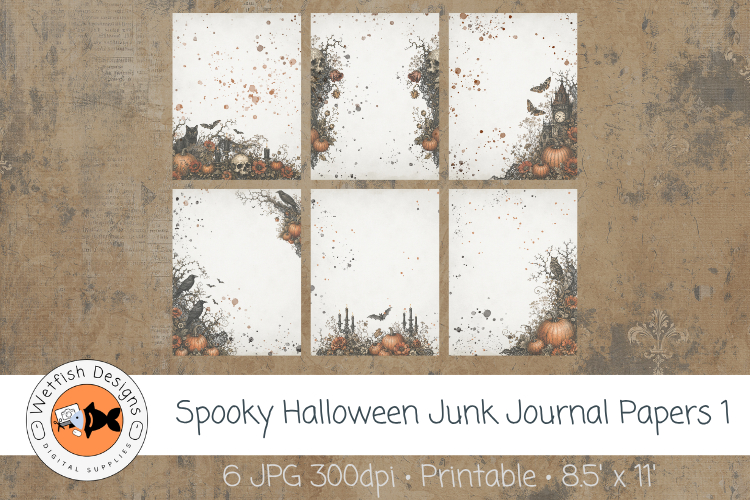 Spooky Halloween Junk Journal Papers 1