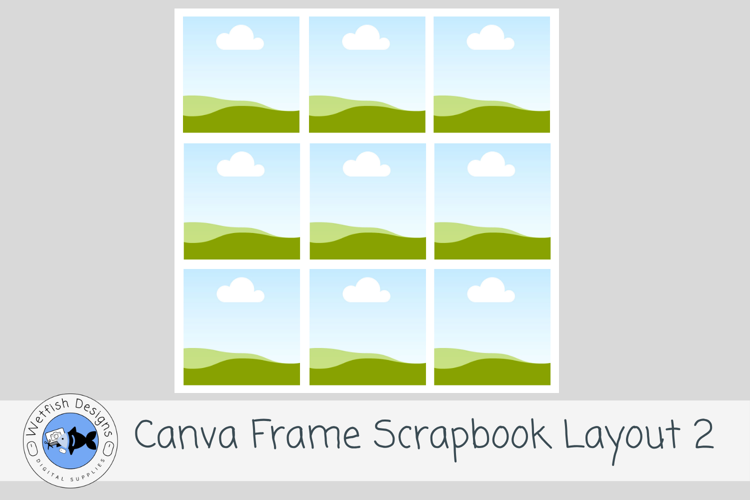 Canva Frame Scrapbook Layout 2 12x12 Photo Template