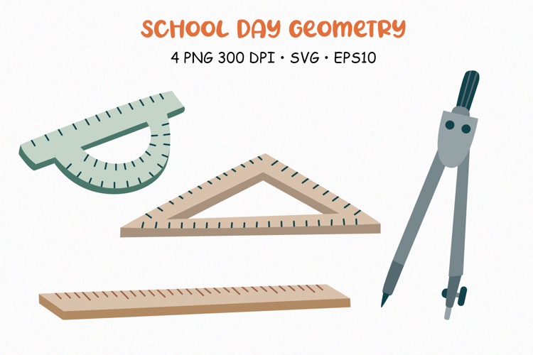 School Day Geometry Tool Illustrations