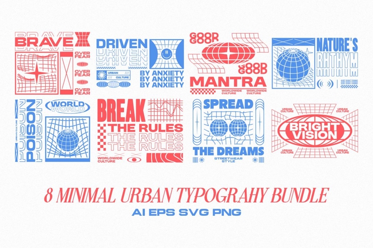 Minimal Urban Typography T-shirt Design Bundle