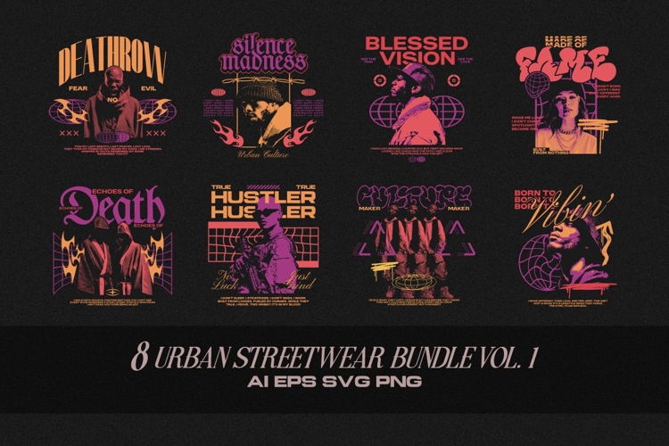 Urban Streetwear T-shirt Design Bundle Vol. 1