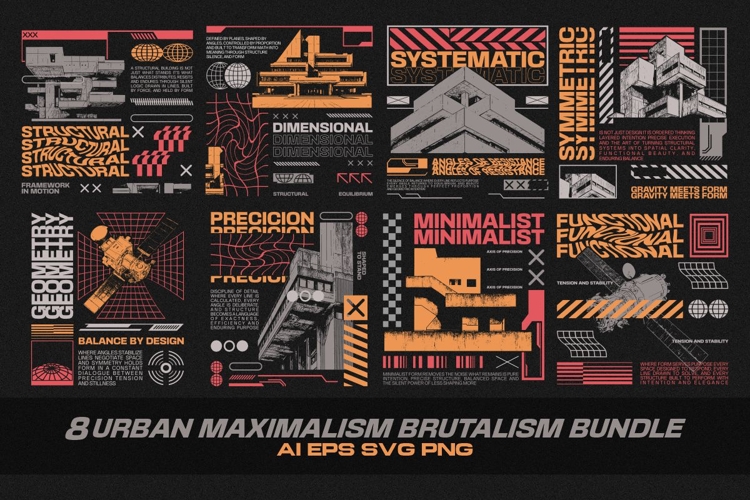 Urban Maximalism T-shirt Design Bundle