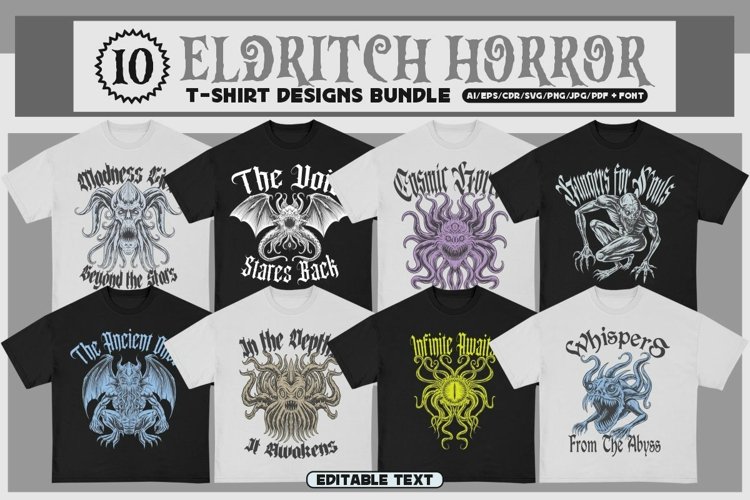 Eldritch Horror T-shirt Design Bundle