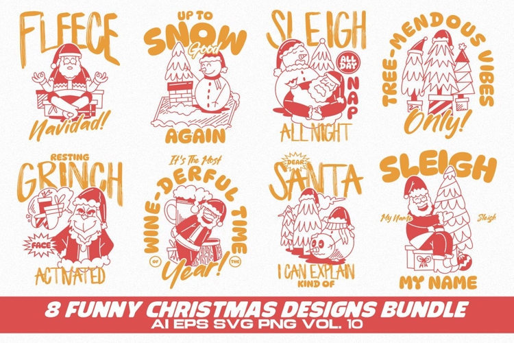 FUNNY CHRISTMAS DESIGNS BUNDLE Vol. 10