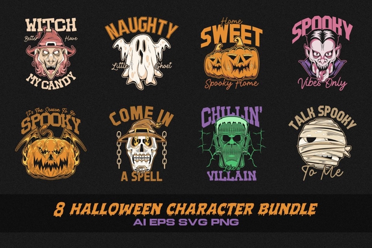 Halloween Character T-shirt Design Bundle
