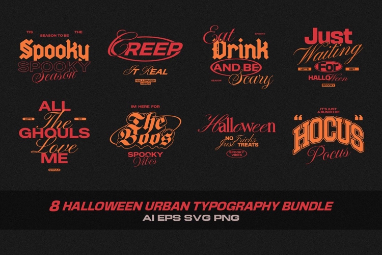 Halloween Urban Streetwear T-shirt Design Bundle