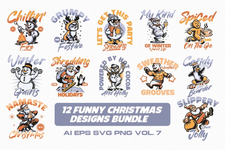 FUNNY CHRISTMAS DESIGNS BUNDLE Vol. 7