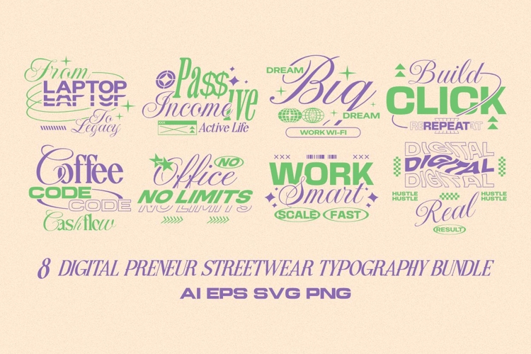 Digital Preneur Streetwear T-shirt Design Bundle