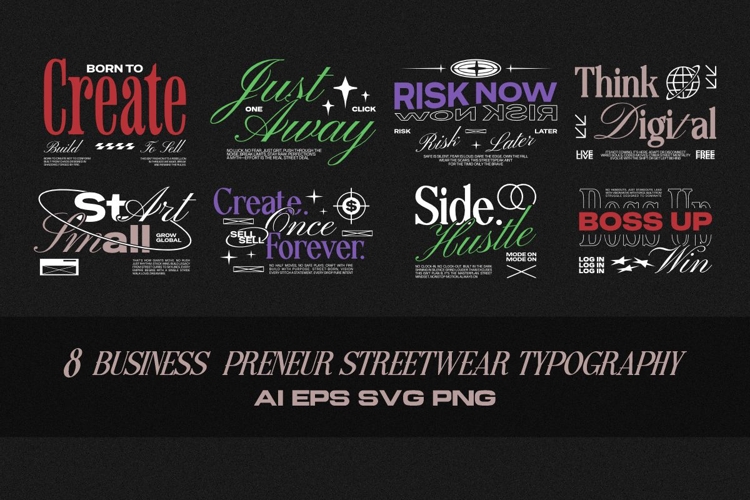 Business Preneur Streetwear T-shirt Design Bundle