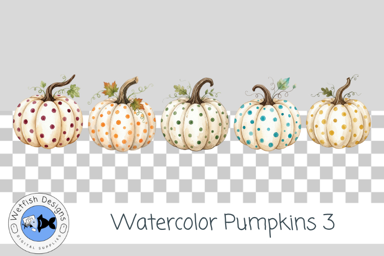 Watercolor Pumpkins 3 Fall & Halloween Clipart
